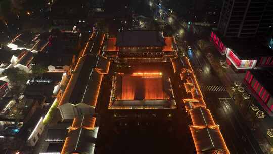 杭州拱墅区香积寺历史街区夜景