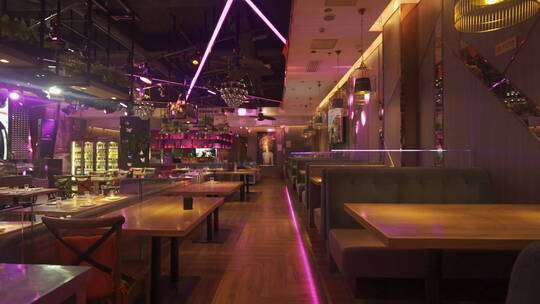 音乐餐厅的霓虹环境5视频素材模板下载