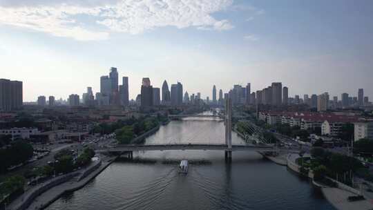 天津海河风景城市建筑风光航拍