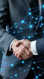 商务人士握手合作画面