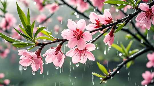 24节气雨水春雨大自然雨滴春天下雨