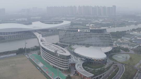 南京浦口科创广场航拍大楼风景