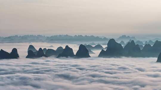 桂林山水云海航拍