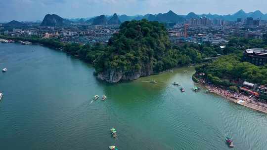 广西桂林象鼻山景区航拍