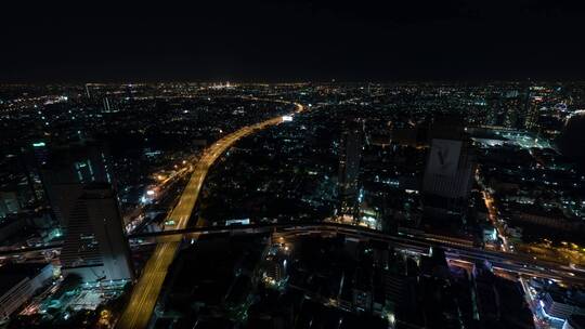 航拍高速公路延时景象