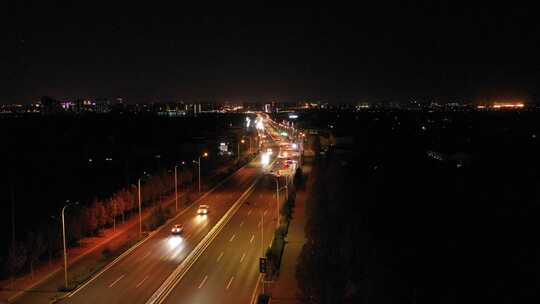 航拍 夜景 车流 跟车 跟拍 道路