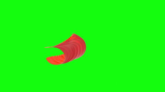 红色流动布料背景 3D渲染