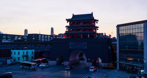 沈阳古建筑‘抚近门’航拍