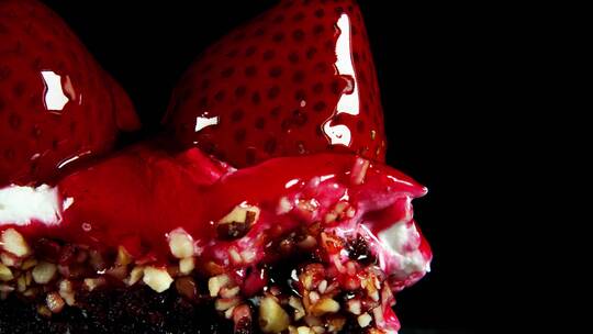 甜品草莓巧克力蛋糕视频素材模板下载
