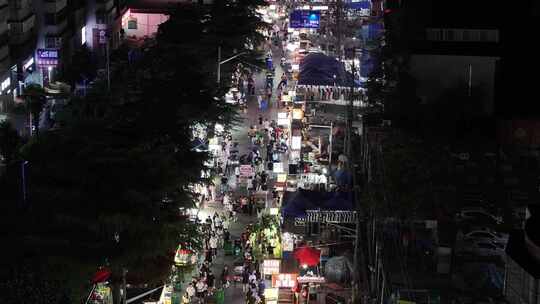 阜阳二里井夜市航拍