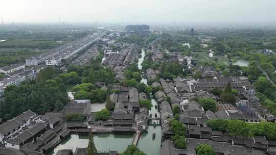 浙江乌镇5A景区江南水乡航拍