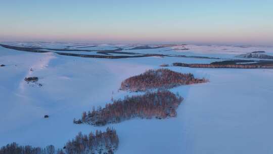 大兴安岭自然风光冬季雪景视频素材模板下载