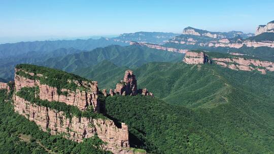 航拍 河北嶂石岩九女峰景区