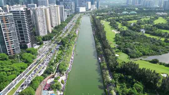 深圳大沙河端午节龙舟比赛视频素材模板下载