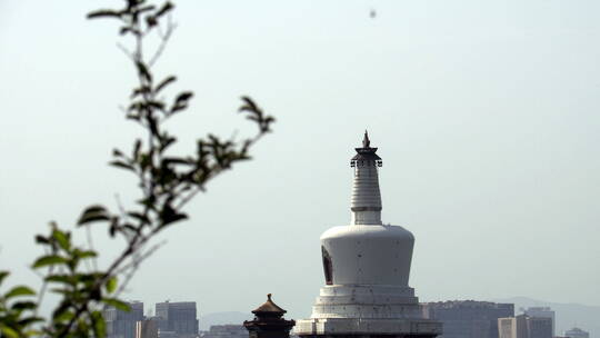 北京北海公园白塔特写