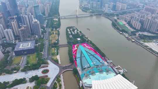 广州海心沙航拍天河体育中心天河区亚运会场视频素材模板下载