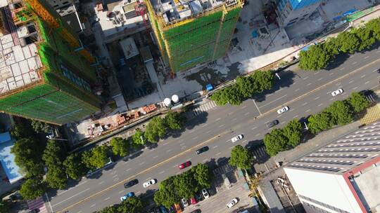 4k鸟瞰城市建筑工地-航拍