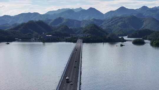 杭州千岛湖大桥航拍