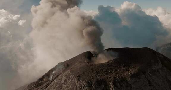 火山，烟雾，危地马拉，火地岛