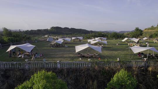 航拍福州鼓岭露营基地