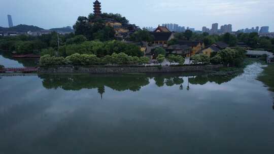 镇江金山公园景区金山寺航拍