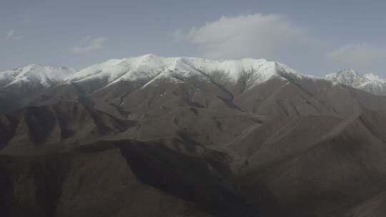 青藏高原达坂山蓝天白云雪景雪山