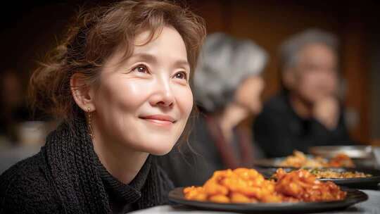 温馨家庭聚餐长辈喜笑颜开