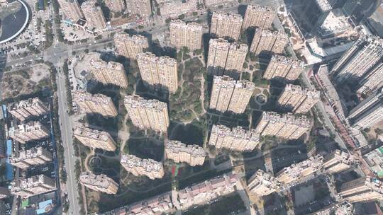 高空航拍城市地产建筑画面