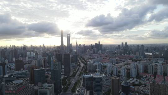 上海世纪大道全景4K航拍视频素材模板下载