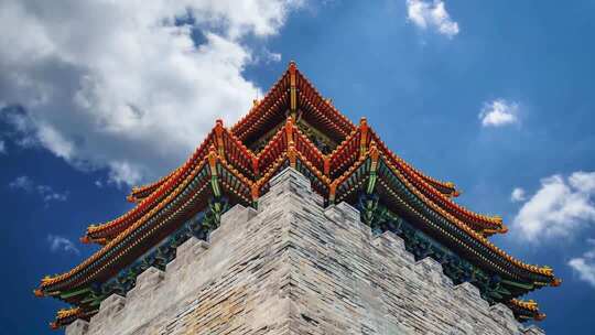 蓝天下的故宫角楼