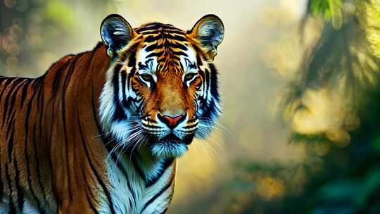 凶猛野兽老虎特写森林之王