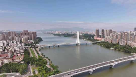 惠州东江桥梁航拍视频素材模板下载