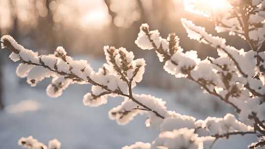 冬天唯美下雪场景