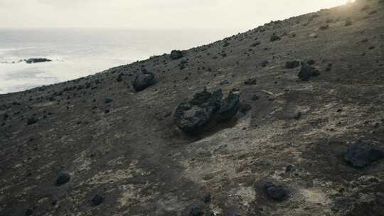 火山，石头，火山口，荒凉