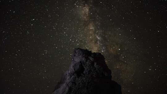 夜空中银河的岩石