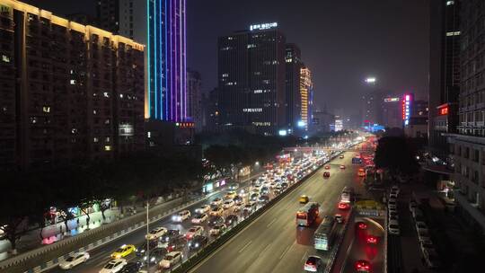 重庆红锦大道夜景航拍