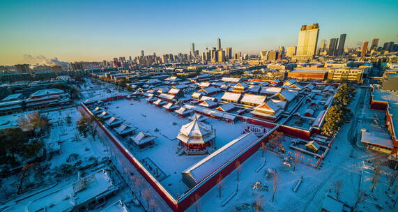 悟2x7航拍沈阳故宫雪景