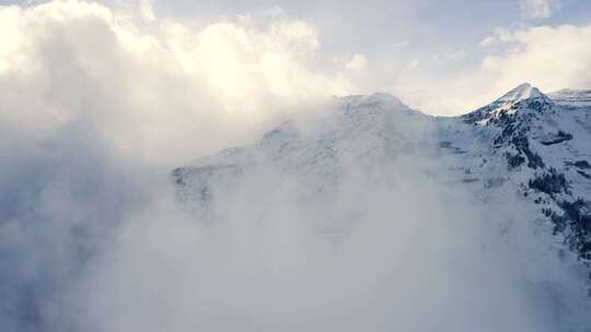 Wasatch山脉，云，雪，天空