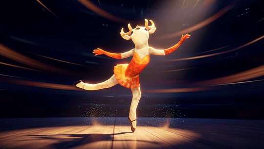 卡通小鹿舞台舞蹈素材