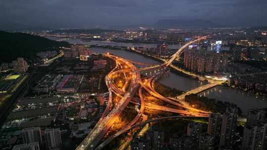 福州绕城高速夜景航拍