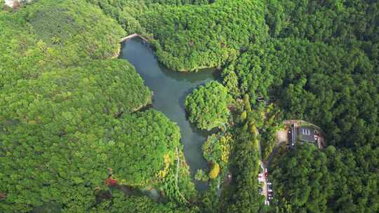 黛湖航拍 重庆北碚缙云山