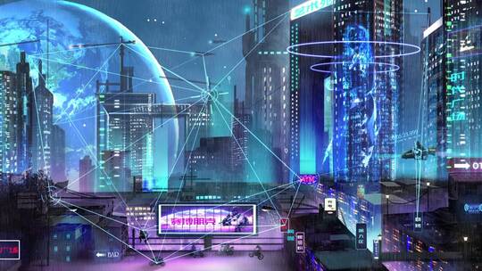 科技线条未来城市AE模板