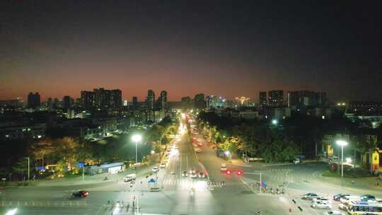 夜晚街道交通龙盛路车流碧新路视频素材模板下载