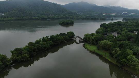 航拍浙江杭州湘湖