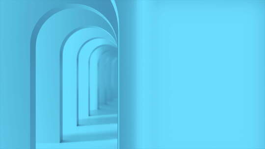 青色拱形走廊