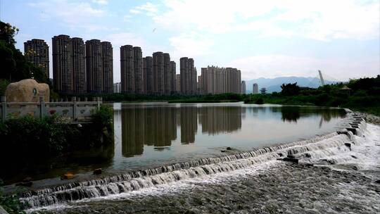 福清天宝陂城市生态环境延时拍摄视频素材模板下载