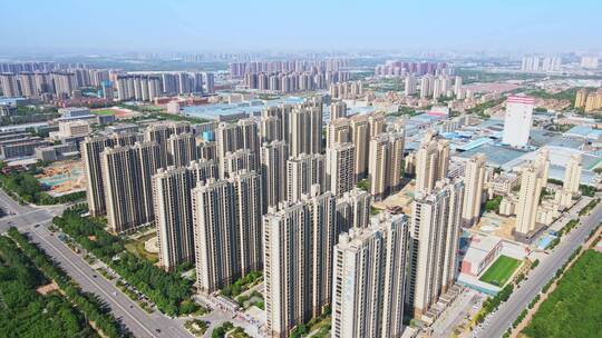 航拍城市空镜 郑州人居环境 高层建筑视频素材模板下载