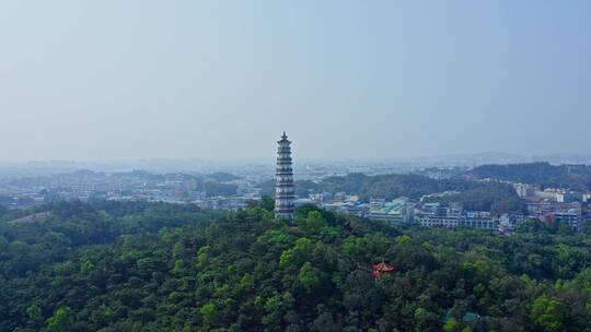 东莞航拍榴花塔右环绕