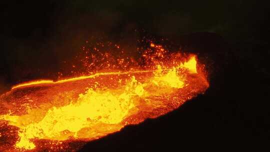 航拍火山岩浆沸腾