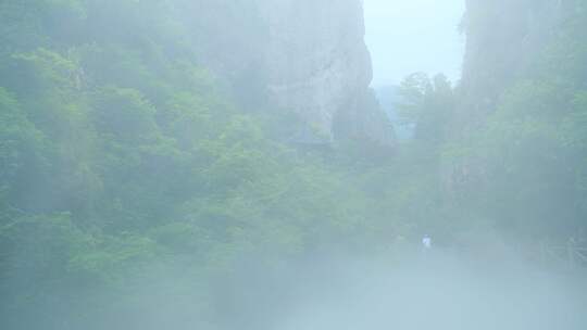 山谷峡谷湖面池塘水面雾气仙气飘飘